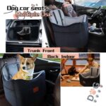Dog Car Seats-Memory Sponge and Velvet Pet Booster Car Seat,Safety and Comfy,Ride Height 6" Elevated Enough to See Out The Window,Both Front and Back Seats Apply,Esay to Install and Clean.(H-Black) - Image 6