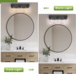 Espird Bathroom Vanity Light, 3 Light Matte Black Vanity Lights with Clear Glass Shade, 22in Modern Wall Sconces, Bathroom Lighting Fixtures Over Mirror for Living Room - Image 5