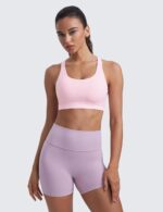 CRZ YOGA Women's Strappy Sports Bras Fitness Workout Padded Yoga Top Criss Cross Back Cami - Image 3