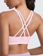 CRZ YOGA Women's Strappy Sports Bras Fitness Workout Padded Yoga Top Criss Cross Back Cami - Image 5