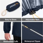 APEXUP Packable Rain Jacket Men with Reflective Zipper, Lightweight Waterproof Raincoat, Mens Rain Jacket for Outdoor Sports - Image 6