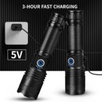 Rechargeable LED Flashlights High Lumens, 90,000 Lumens Super Bright Flashlights with 5 Modes, Waterproof Powerful Flash Light Multifunctional Flashlights for Home Camping Hiking(2 Pack) - Image 4