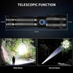 Rechargeable LED Flashlights High Lumens, 90,000 Lumens Super Bright Flashlights with 5 Modes, Waterproof Powerful Flash Light Multifunctional Flashlights for Home Camping Hiking(2 Pack) - Image 7