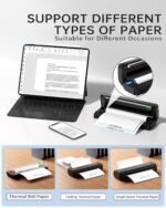 Portable Printers Wireless for Travel, N80 Wireless Thermal Printer Bluetooth Inkless Printer Support 8.5" X 11" US Letter & A4 Size, Compatible with iOS, Android, Laptop for Office, Home, Car, Black - Image 4