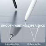 Gel Pens, 6 Pcs 0.5mm Fine Point Black Ink Pen With Smooth Writing, Office Desk Accessories, School Supplies Gifts for Men Women, Quick Dry Pens For Journaling, Black/Gray/White - Image 6