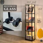FENLO LED Glass Display Cabinet – Dimmable Lighted Furniture for Bedroom, Living Room, or Office – Glass Curio Cabinet Shelf Lamp with App + Remote Control + Adjustable Lighting Fantasy Lite - Image 3