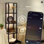 FENLO LED Glass Display Cabinet – Dimmable Lighted Furniture for Bedroom, Living Room, or Office – Glass Curio Cabinet Shelf Lamp with App + Remote Control + Adjustable Lighting Fantasy Lite - Image 5