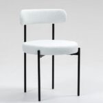 MCH Modern Round Dining Chairs Set of 4 – Upholstered Dining Room Chairs with Sturdy Metal Legs,Easy Assembly & Boucle Fabric for Kitchen,Living Room,and Bistro or Small Spaces - Image 4