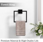 24Inch Matte Black Bathroom Hardware Set, Square Bath Towel Bar Set, SUS304 Stainless Steel Heavy Duty Towel Racks for Bathroom Wall Mounted (12pcs/24 inch) - Image 4