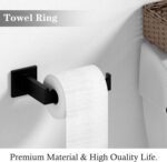 24Inch Matte Black Bathroom Hardware Set, Square Bath Towel Bar Set, SUS304 Stainless Steel Heavy Duty Towel Racks for Bathroom Wall Mounted (12pcs/24 inch) - Image 5