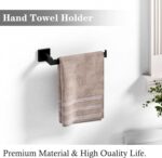 24Inch Matte Black Bathroom Hardware Set, Square Bath Towel Bar Set, SUS304 Stainless Steel Heavy Duty Towel Racks for Bathroom Wall Mounted (12pcs/24 inch) - Image 6