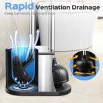 HAMITOR Toilet Plunger and Brush Set: 2 Pack 2 in 1 Stainless Steel Rustproof Combo with Curved Bristles - Heavy Duty Toilet Unclogging for Family Bathroom - Compact Apartment Cleaning Accessories - Image 5