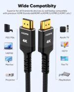Highwings High-Speed 25 FT HDMI Cable, 18Gbps 2.0 Braided HDMI Cord, 4K HDR, HDR10, HDCP 2.2, ARC, Compatible with Roku TV/HDTV/PS5/Blu-ray - Image 8
