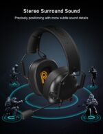 SENZER SG500 Surround Sound Pro Gaming Headset with Noise Cancelling Microphone - Soft Memory Foam Padding - Portable Foldable Headphones for PC, PS4, PS5, Xbox One, Switch - Black - Image 3