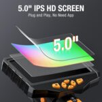 Triple Lens Borescope Inspection Camera, Teslong Professional Endoscope with Light, Digital Video Scope Camera, 5" IPS Screen, Waterproof Flexible Cable for Automotive/Home/Wall/Pipe/Car (16.5FT) - Image 5