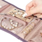 BELALIFE Travel Jewelry Case Organizer, Small Foldable Storage Roll for Earrings, Necklaces, Rings, Bracelets, Brooches, Purple - Image 5