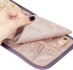 BELALIFE Travel Jewelry Case Organizer, Small Foldable Storage Roll for Earrings, Necklaces, Rings, Bracelets, Brooches, Purple - Image 7