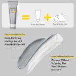 Gentle Exfoliating Face Wash for Deep Pore Cleanser and Blackhead Removal, Facial Cleanser for Oily Skin & Sensitive Skin, Double Cleansing Daily Facial Wash with Hyaluronic Acid + Glycerin, 3.52 Oz - Image 3