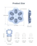 Silicone Baby Fruit Food Feeder (2 Pack) with Freezer Nibble Tray, Breastmilk Popsicle Molds for Baby Teething Relief, Silicone Feeder for Safe Infant Self Feeding, BPA Free, Dishwasher Safe, 3 Month+ - Image 9