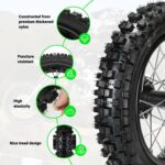 60/100-14 Front & 80/100-12 Rear Wheel Kit 2.50-14 3.00-12 Dirt Bike Tire Rim Assembly Compatible with 110cc 125cc SSR SR125 CRF70 CRF110F KX65 KLX110 PW80 TTR90 TTR110 JR80 DS80 Motorcycle - Image 4