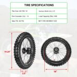 60/100-14 Front & 80/100-12 Rear Wheel Kit 2.50-14 3.00-12 Dirt Bike Tire Rim Assembly Compatible with 110cc 125cc SSR SR125 CRF70 CRF110F KX65 KLX110 PW80 TTR90 TTR110 JR80 DS80 Motorcycle - Image 5