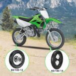 60/100-14 Front & 80/100-12 Rear Wheel Kit 2.50-14 3.00-12 Dirt Bike Tire Rim Assembly Compatible with 110cc 125cc SSR SR125 CRF70 CRF110F KX65 KLX110 PW80 TTR90 TTR110 JR80 DS80 Motorcycle - Image 7