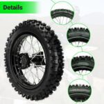 60/100-14 Front & 80/100-12 Rear Wheel Kit 2.50-14 3.00-12 Dirt Bike Tire Rim Assembly Compatible with 110cc 125cc SSR SR125 CRF70 CRF110F KX65 KLX110 PW80 TTR90 TTR110 JR80 DS80 Motorcycle - Image 9
