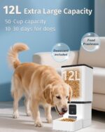 Automatic Dog Feeder Large Breed with Camera - 12L/50 Cups 5G WiFi App Control Dog Food Dispenser, Easy Setup, HD 1080P Video with Night Vision by Yakry - Image 3