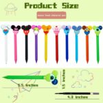 10pcs Mouse Head Character Ears Pens Set, Retr ctable Ballpoint Pen, Multi Color Jumbo Autograph Princess Pencil Signature Office Desk Stationary Accessories, Gift for Teacher Student - Image 4