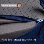 Codi 6 Pack Dining Chair Cushions, Thick Chairs Pads for Indoor Kitchen Room - Washable, Non-Slip Seat Cushion with Ties, 16.5"x16.5"x 3.5", Set of 6, Navy - Image 5