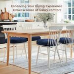 Codi 6 Pack Dining Chair Cushions, Thick Chairs Pads for Indoor Kitchen Room - Washable, Non-Slip Seat Cushion with Ties, 16.5"x16.5"x 3.5", Set of 6, Navy - Image 7