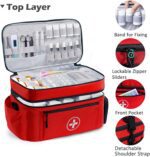 BAGSFY Travel Medicine Bag Organizer, Medical Bag Empty, Pill Bottle Organizer for Home, Large Medication Storage, Travel Carrying Case First Aid Kit Bags Empty, Emergency Kit. - Image 3