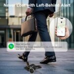 Smart Tracker | Bluetooth Luggage Tracker Works with Apple Find My (iOS Required), Keys Finder and Item Locator for Luggage, Backpack, Pets & Car | Replaceable Battery （Black） - Image 4