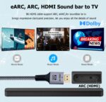 8K HDMI Cable 6.6 FT 5-Pack, High Speed HDMI Cord 6.6FT Braided 48Gbps, HDMI 2.1 Cable for Computer TV Monitor in Wall&CL3-8K, 4K@120Hz/165Hz, HDCP 2.2&2.3, HDR 10 for ARC, eARC, PS4/5 Sound Bar/Roku - Image 8