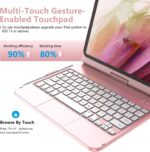 TQQ Touch iPad 10th Generation Case with Keyboard (10.9", 2022) & iPad (A16) 11th Gen (11", 2025) - 360° Rotatable, Thin & Light, Multi-Touch Trackpad Compatible with 10.9 inch 10th Gen (Pink) - Image 3