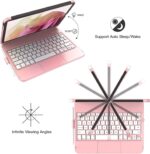 TQQ Touch iPad 10th Generation Case with Keyboard (10.9", 2022) & iPad (A16) 11th Gen (11", 2025) - 360° Rotatable, Thin & Light, Multi-Touch Trackpad Compatible with 10.9 inch 10th Gen (Pink) - Image 5