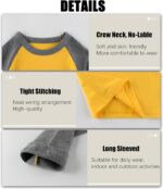 GFQLONG Toddler Boys Girls 3 Pack Cotton T-Shirts, Baby Fall Long Sleeve Solid Crewneck Tees - Image 4