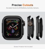 ULTIMAL Metal Case Compatible with Apple Watch Series 6/5/4/SE/SE2 44mm with Back Cover, Military Grade Shockproof Protective Case, Rugged Cover for iWatch 44mm (Black) - Image 5