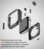 ULTIMAL Metal Case Compatible with Apple Watch Series 6/5/4/SE/SE2 44mm with Back Cover, Military Grade Shockproof Protective Case, Rugged Cover for iWatch 44mm (Black) - Image 6