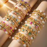 7PCS Dainty Cross Clover Gold Beaded Pearl Bracelet Stack for Women,Handmade Boho Gold Plated Beads Stretch Stackable Bracelets Fashion Birthday Prom Jewelry Accessories Gift Friendship - Image 8
