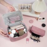 MAGEFY 2Pcs Makeup Bag,Cosmetic Bag Large Capacity with Handle Small Makeup Bag for Purse, Travel Makeup Pouch for Women - Image 8