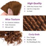 Human Braiding Hair For Boho Braids Deep Water Wave Human Bulk Hair for Braiding 12A Brazilian Virgin Human Hair Extensions for Boho Braids 3 Bundles/Pack 110g Auburn Ginger 14inch - Image 3