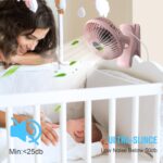 BESKAR Small Clip on Fan, 3 Speeds USB Fans with Strong Airflow, Clip & Desk Fans USB Plug in with Sturdy Clamp - Ultra Quiet operation Fan for Office Dorm Bedroom Stroller - Image 3
