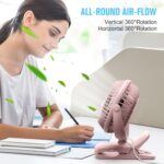 BESKAR Small Clip on Fan, 3 Speeds USB Fans with Strong Airflow, Clip & Desk Fans USB Plug in with Sturdy Clamp - Ultra Quiet operation Fan for Office Dorm Bedroom Stroller - Image 8
