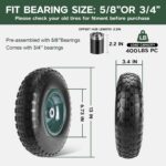 Taifa 1 PC 13 Inch 4.00-6 with 5/8'' & 3/4'' Bearings Rubber Solid Flat Free Replacement Tires and Wheels, Air Less Wheel for Wheelbarrow/Wagon/Hand Truck/Trolley/Garden Scooter etc. - Image 3