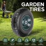 Taifa 1 PC 13 Inch 4.00-6 with 5/8'' & 3/4'' Bearings Rubber Solid Flat Free Replacement Tires and Wheels, Air Less Wheel for Wheelbarrow/Wagon/Hand Truck/Trolley/Garden Scooter etc. - Image 5