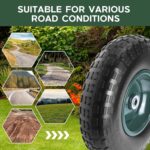 Taifa 1 PC 13 Inch 4.00-6 with 5/8'' & 3/4'' Bearings Rubber Solid Flat Free Replacement Tires and Wheels, Air Less Wheel for Wheelbarrow/Wagon/Hand Truck/Trolley/Garden Scooter etc. - Image 6