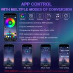 LivTee Smart LED Car Lights Interior with USB Port, LED Strip Fiber Optic Ambient Lighting Car, Wireless App Control, Sync to Music, Car Decorations Interior Accessories Gifts for Women Men, 6 in 1 - Image 4