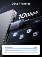 UGREEN 240W USB C Cable Gen2 10Gbps USB 3.2, 4K 60Hz Video Output Fast Charging Compatible with iPhone 16/15/14 Pro Max, NVMe SSD, Monitor, Galaxy S25/S24/S23 Ultra, MacBook Pro, 3.3FT - Image 3