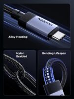 UGREEN 240W USB C Cable Gen2 10Gbps USB 3.2, 4K 60Hz Video Output Fast Charging Compatible with iPhone 16/15/14 Pro Max, NVMe SSD, Monitor, Galaxy S25/S24/S23 Ultra, MacBook Pro, 3.3FT - Image 6